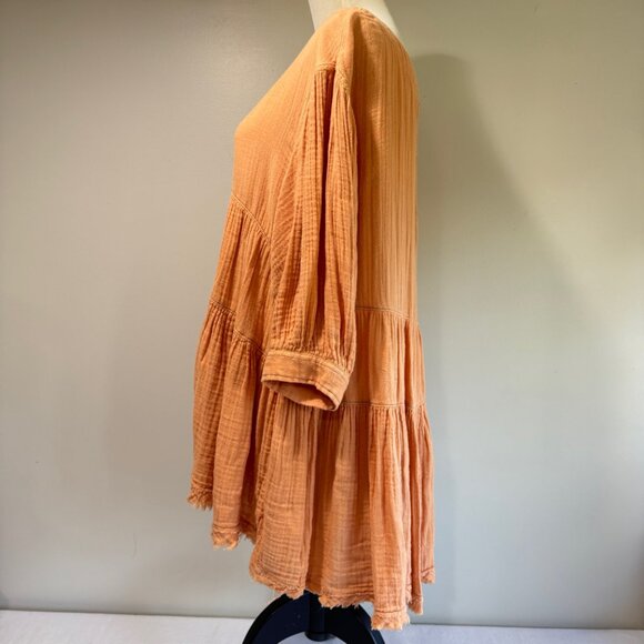 FREE PEOPLE Cotton Muslin Peach Tiered Tunic - Picture 2 of 10